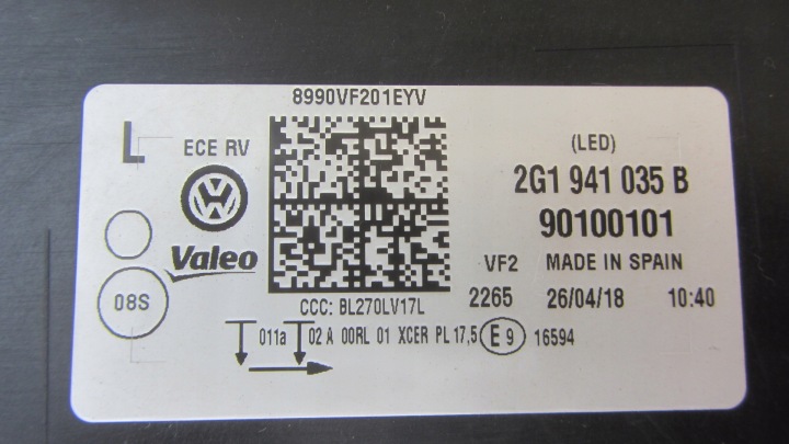 фото №14, Передняя левая фара передняя vw polo vi 2g0 полный led 2g1941035b