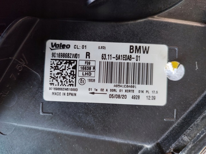 фото №9, Bmw x2 f39 фара передняя передняя правая полный led 5a1e0a8-01 год 2018-21