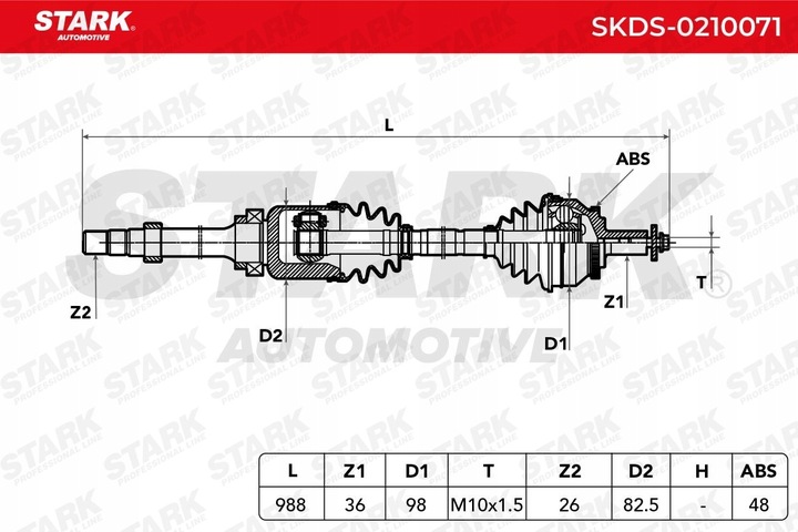 фото №9, Stark skds-0210071 wał привідний перед право do volvo s80 i 184