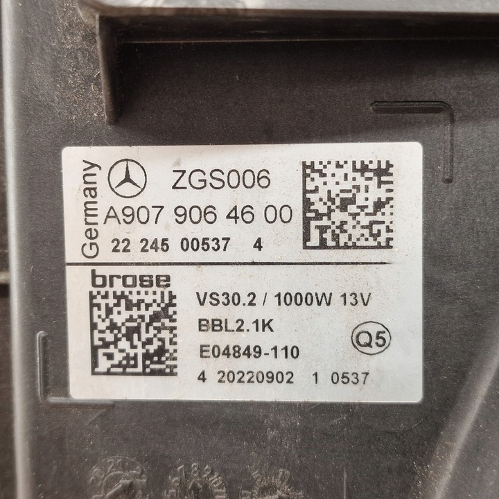 фото №3, Вентилятор mercedes sprinter b907 b910 1000wat