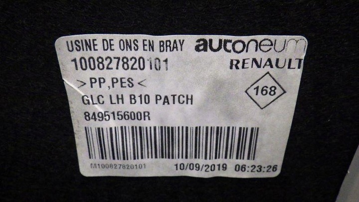 фото №8, Обивка багажника левый зад renault zoe ii 849515600r