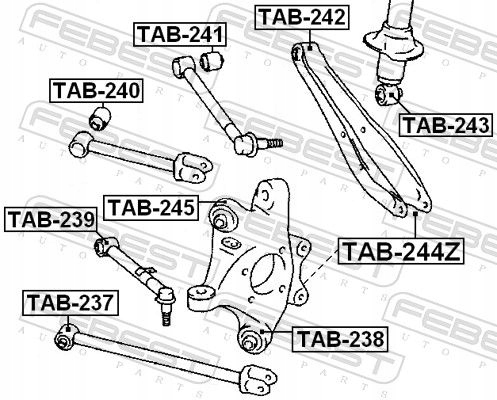 фото №3, Втулка важеля tab-240 febest lexus gs is ii iii