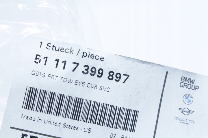 фото №3, Заглушка крышка ушка фаркоп бампера перед bmw g01 x3 7399897