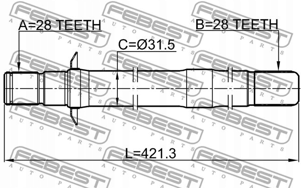 фото №2, Febest 1212-dm15rh wał привідний
