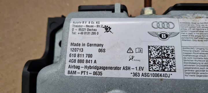 фото №9, A6 c7 4g s6 подушка подушка безпеки колінна 4g8880841a ліва a7 4g