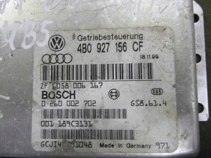 фото №6, Passat b5 audi a4 b5 a6 c5 2.5tdi блок керування комп'ютер двигуна 4b0927156cf