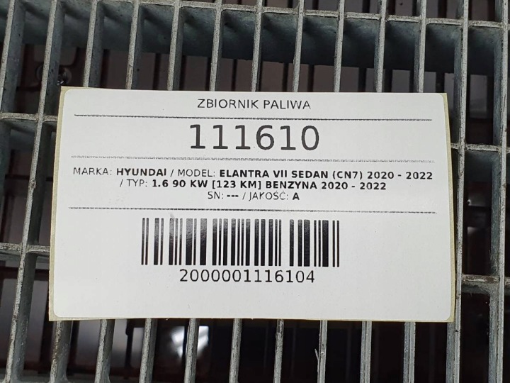 фото №10, Бак топлива hyundai elantra vii 2021 1.6 бензин 123
