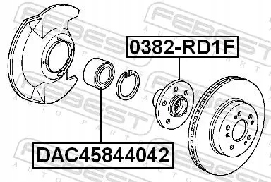 фото №3, Подшипник ступицы колёса dac45844042 febest acura honda