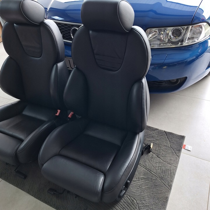 фото №12, Сидіння recaro audi rs4 b5 s4 a4 шкіра szwajcaria jak нове комплектні