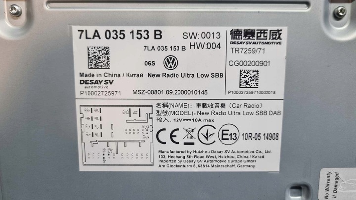 фото №9, Радіо usb vw transporter t6 рестайлінг 7la 153b 153a темне