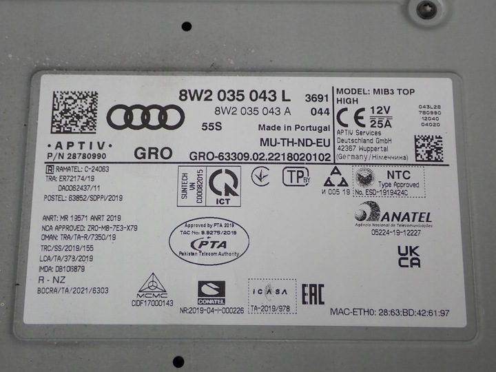 фото №9, Навигация навигация радио дисплей заводская рестайлинг 8w1919620a audi a4 b9 22r