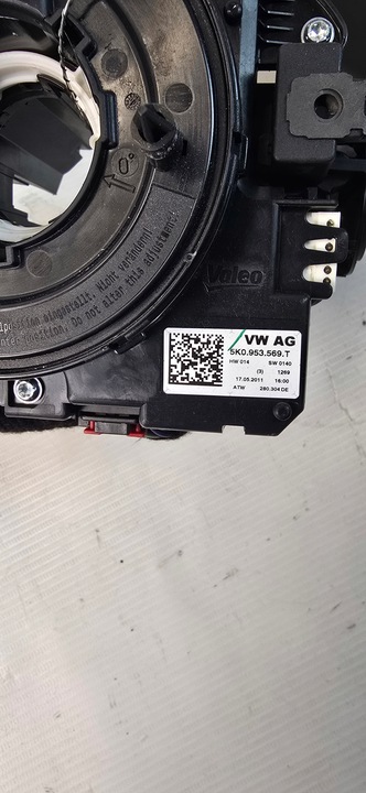 фото №6, Стрічка подушка безпеки підкермові важелі vw passsat b7 3c9953501bg 5k0953569t 3c9953502b