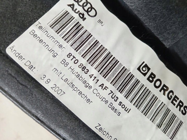 фото №6, Полиця багажника audi a5 8t