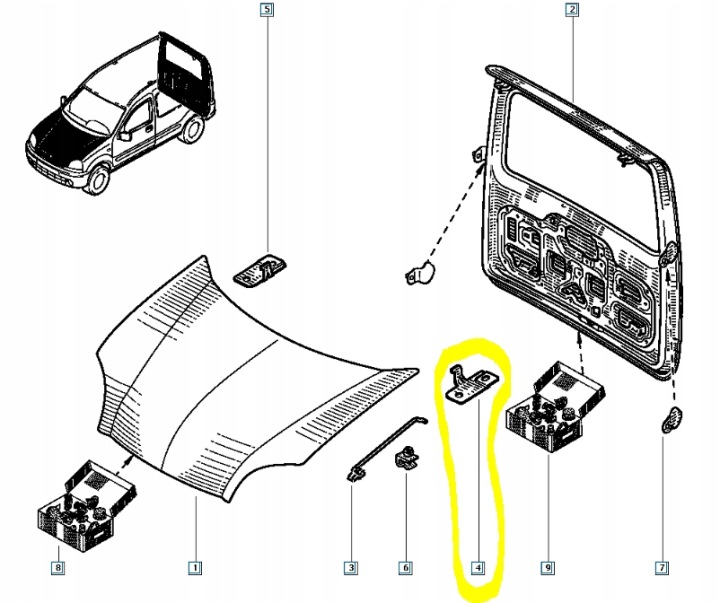 фото №10, Засувка кришки багажника renault kangoo 7700303201