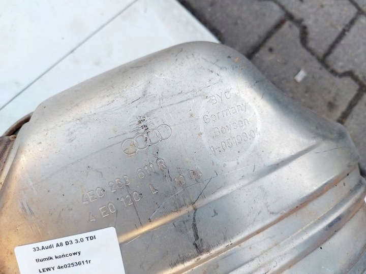 фото №6, Audi a8 d3 3.0 tdi глушник кінцевий вихлоп лівий 4e0253611r