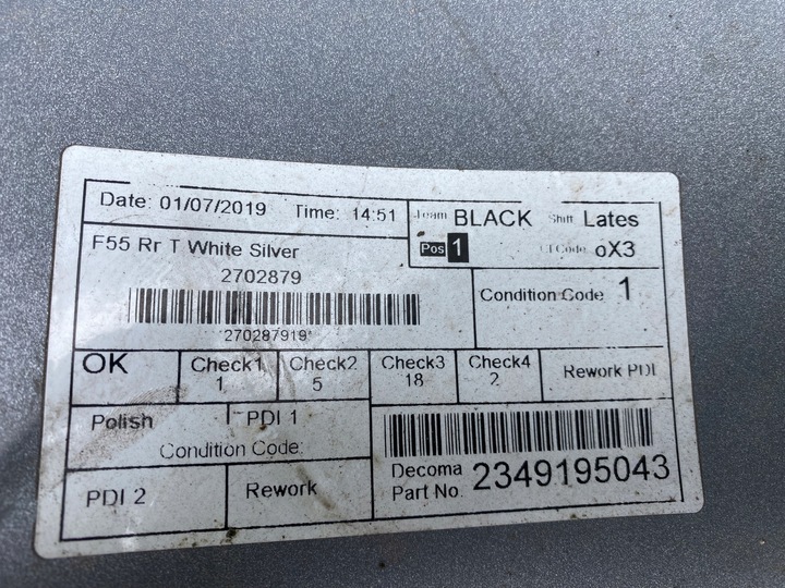 фото №7, Mini cooper one f55 f56 бампер зад задній