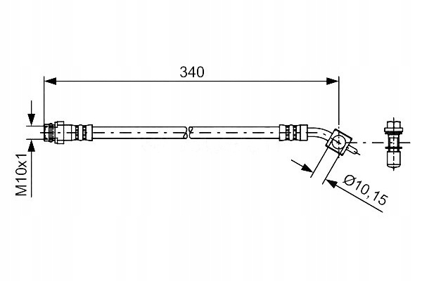 фото №2, Bosch шланг гальмівний гнучкий зад l dł. 330m