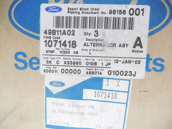 фото №8, Генератор ford fiesta mk3 puma courier oem номер 1071418