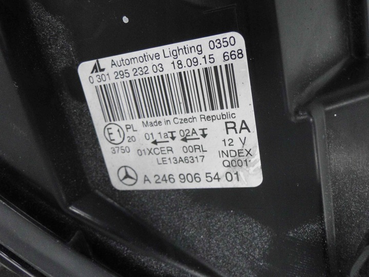 фото №12, Mercedes w246 246 рестайлінг лампа права led high перфорація