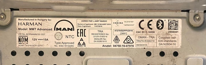 фото №6, Радио man новый модель евро 6 81.28100-6043