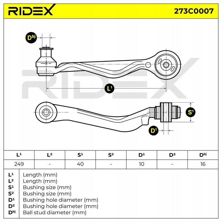 фото №10, Рычаг подвешивание колёса ridex 273c0007 право do vw passat вариант 3b6
