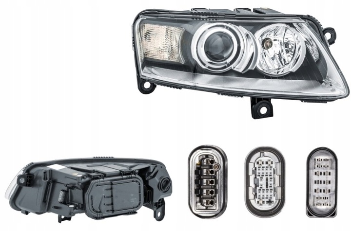 фото №1, Фара лампа правый audi a6 c6 04-08 hella