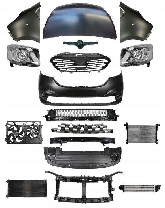 фото №1, Trafic 14- перед капот бампер pas лампа крило