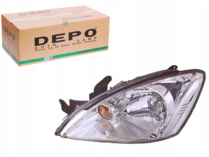 фото №1, Depo фара h4 электрический цвет вкладыш: хром