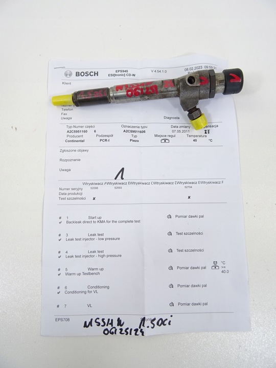 фото №11, Інжектор nissan renault 1.5 dci 8200380253 h8200294738 друк тест