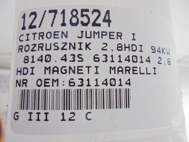 фото №9, Citroen jumper i стартер 63114014 2,8hdi