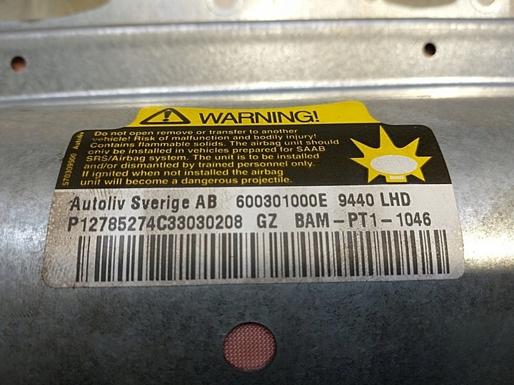 фото №8, Подушка пассажира saab 93 2.2 tid 600305800