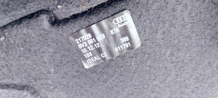 фото №6, Підлога багажника audi a3 8v 3 двері 8v3861529