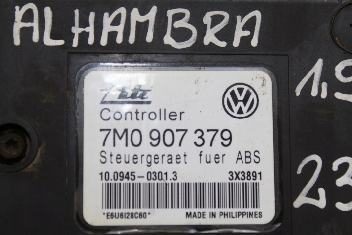 фото №8, Блок управления abs alhambra sharan 1.9 tdi 7m0907379