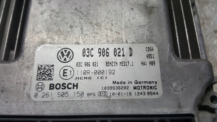 фото №9, Комп'ютер блок керування двигуна vw touran 1.4 tsi 03c906021d демонтаж