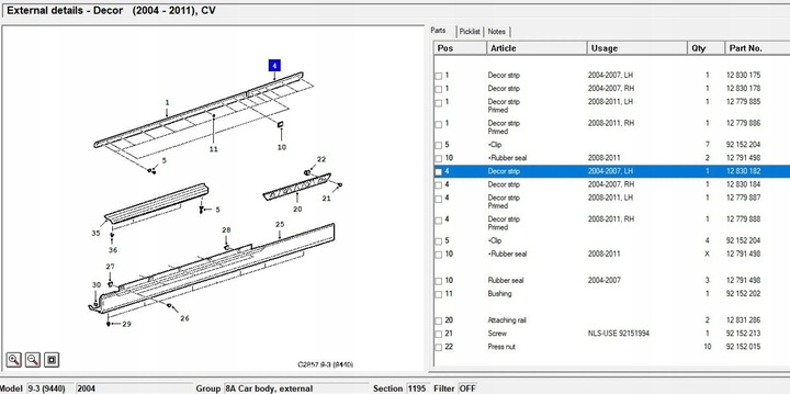 фото №7, Saab 9-3 ver2 2007 планки, накладки