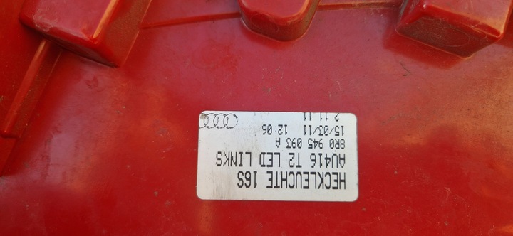 фото №9, Audi q5 8r 8r0945094a 8ro945093a штекеры колодки лампы зад led