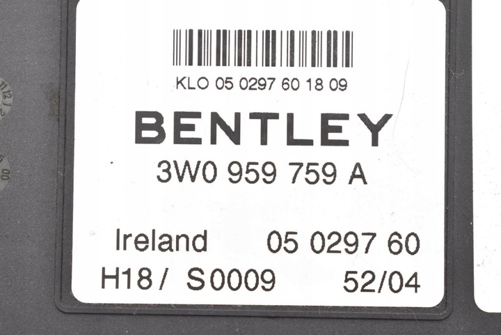 фото №9, Блок управления модуль сиденья правый 3w0959759a bentley continental 1 i gt 03-12