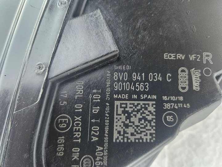 фото №9, Audi a3 рестайлінг 8v0 лампа ліва повний led 8v0941034c bdb