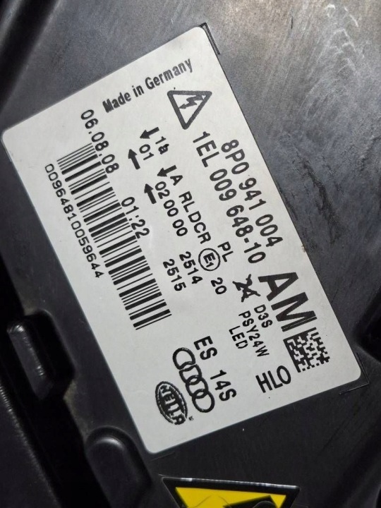 фото №14, Audi a3 8p рестайлинг bixenon led фара передняя правое перед 8p0941004am европа