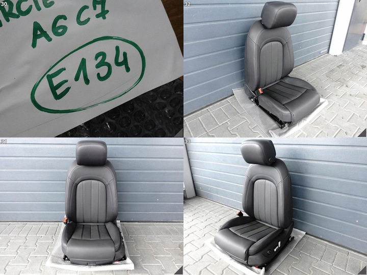 фото №10, Audi a6 4g0 c7 рестайлінг 14-18 комплект сидінь чорна шкіра вентильовані перед зад