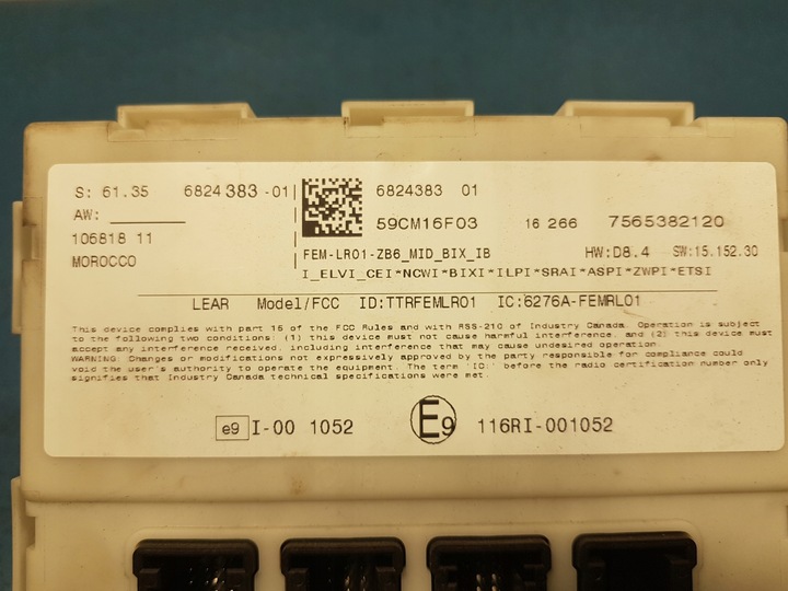 фото №5, Bmw 4 f36 2.0d b7 модуль блок керування fem 6824383 59cm16f03