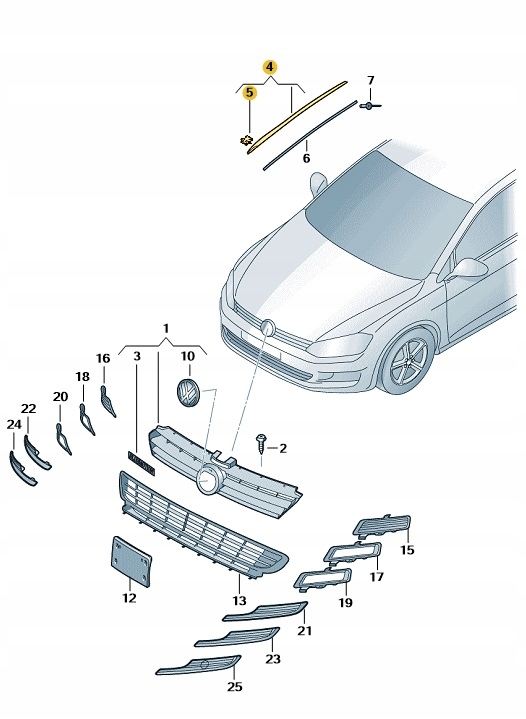 фото №1, Планка накладка вода передний стёкла 5g0854328b golf vii новая оригинальная