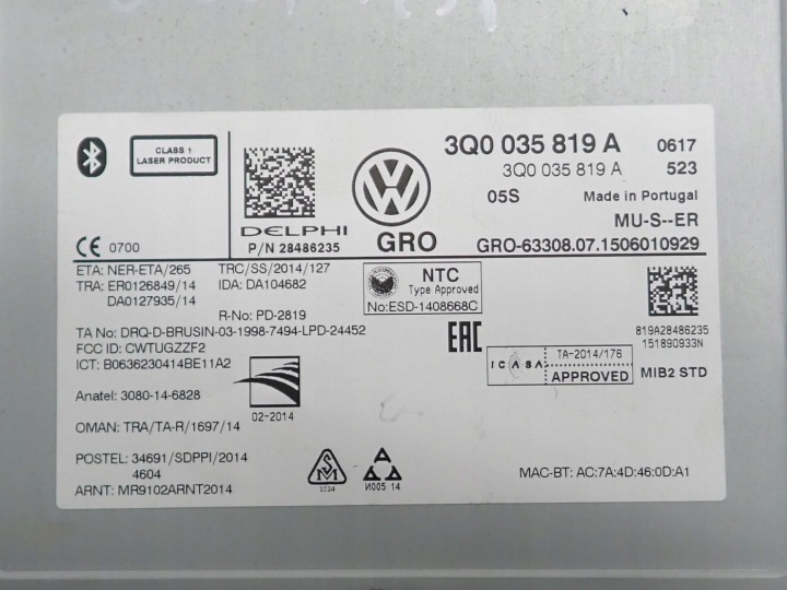 фото №12, Магнітола sd блютуз дисплей європа 3g0919605 vw golf vii 7 15r