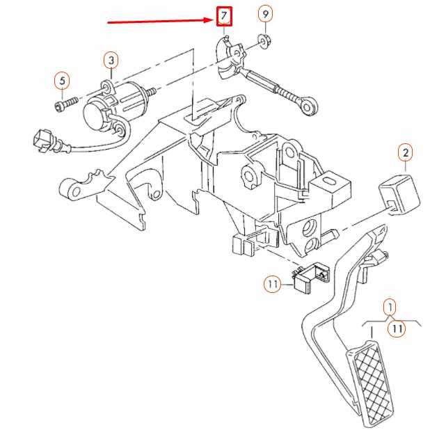 фото №7, Audi a4 b5 плата тросы педаль ускорения sector lhd 8d1721757c