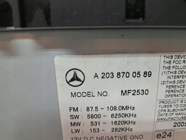 фото №10, Mercedes w203 a2038700589 радіо програвач cd