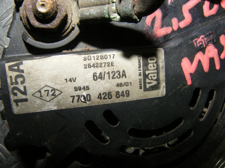 фото №3, Генератор trafic ii master volvo v40 1.9 2.5 dci