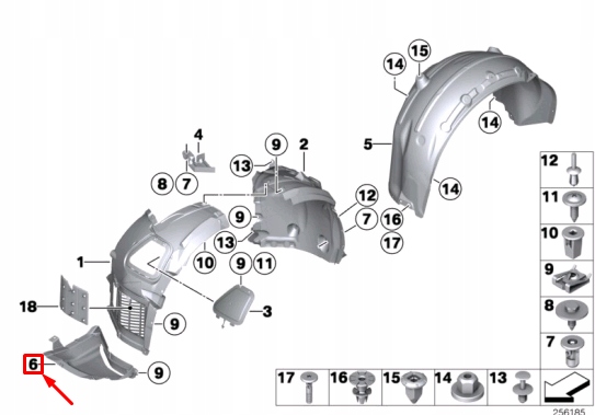 фото №10, Bmw 6 f12 lci передний левое крыло, нижняя защита подкрылки 51757224465