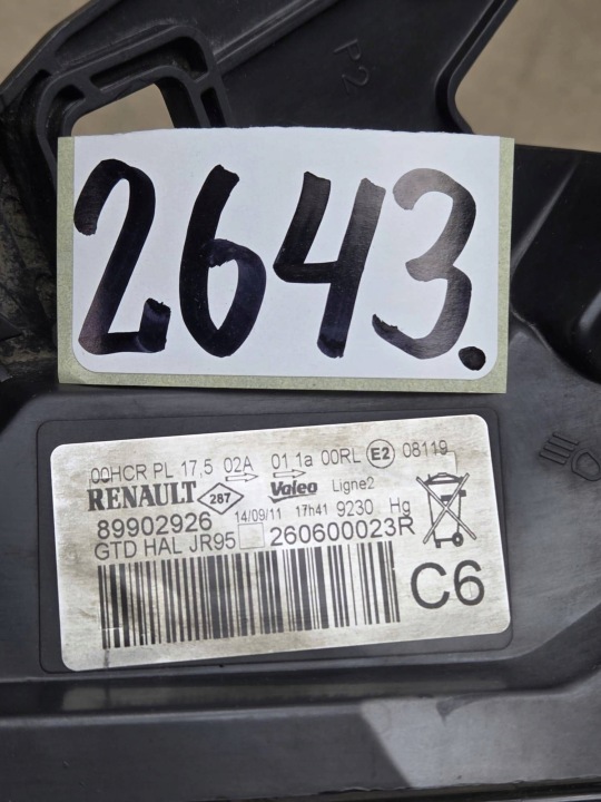фото №11, Renault grand scenic iii 3 89902926 260600023r фара ліве ліва перед