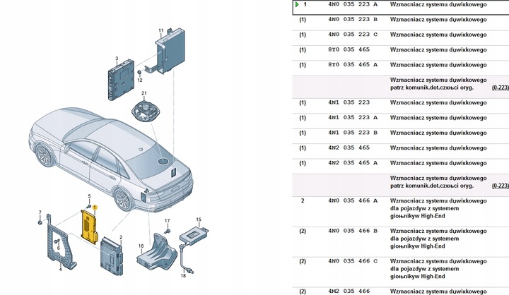 фото №7, Audi a8 s8 усилитель системы звуковой аудио bang & olufsen 4n0035223a