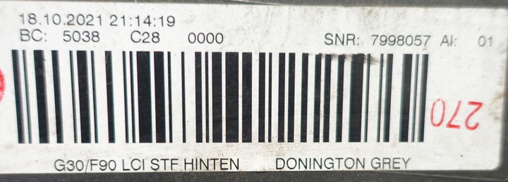 фото №15, Bmw 5 g30 lci рестайлинг м-пакет 8098688 pod 6 pdc 2020-2024 бампер зад задний